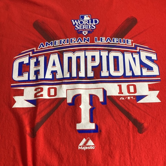 EUC Texas Rangers American League Champions 2010 Size 2XL Red T-Shirt MLB - Picture 8 of 8